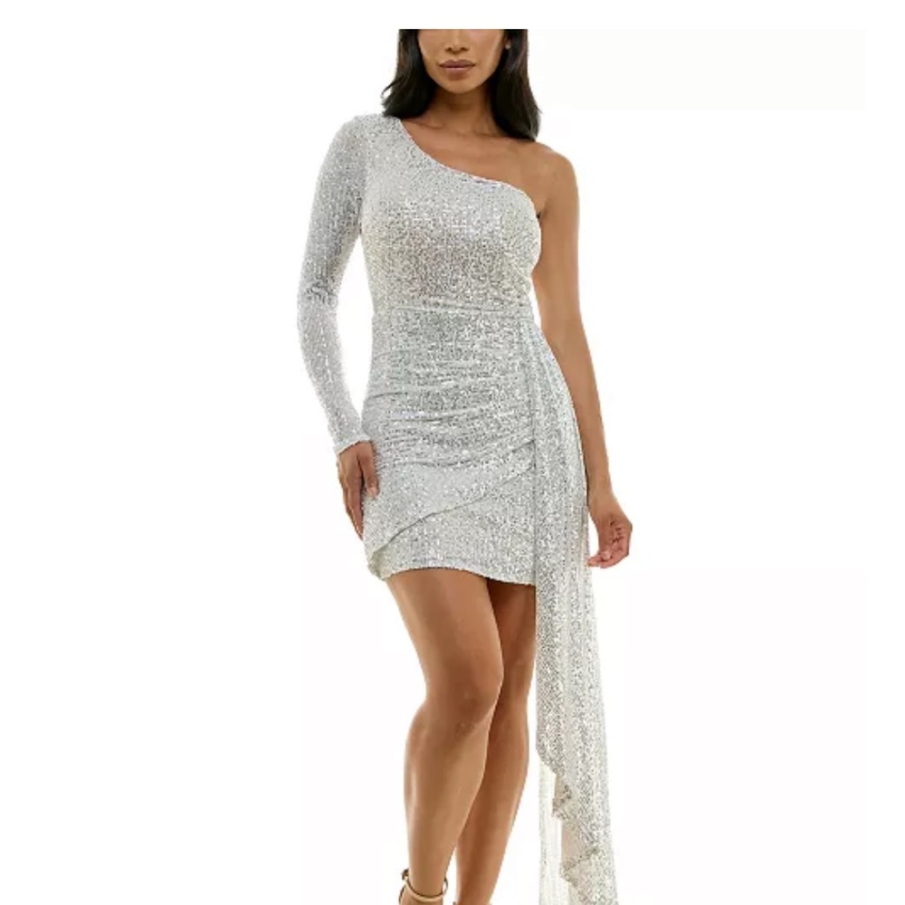 Xtraordinary Silver Sequin Glam Dress